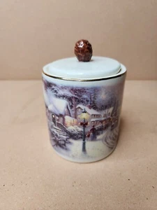 Thomas Kinkade Village Christmas Collection Hallmark Year 2000 Candle Holder NEW - Picture 1 of 18