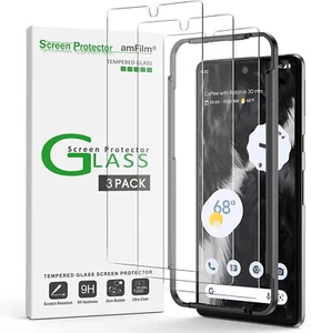 (3 pack) amFilm for Google Pixel 7- tempered glass screen protector - Picture 1 of 6