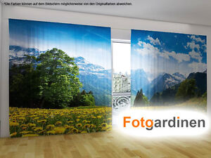 Fotodruck Fotovorhang Fotogardinen "Jahreszeiten" Vorhang mit Motiv auf Maß