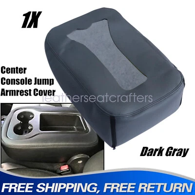 Cubierta de reposabrazos de consola de cuero gris oscuro mejorada para GMC Sierra Yukon 2007-2013 Foto 1 de 4