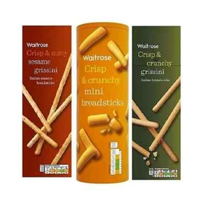 Waitrose italienische Brotstäbchen Grissini Sesam Brotstäbchen knusprig, knusprig & nussig - Bild 1 von 4