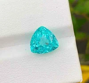 7.25 Ct Certified Natural Blue Paraiba Tourmaline Loose Trillion Cut Gemstone - Picture 1 of 4