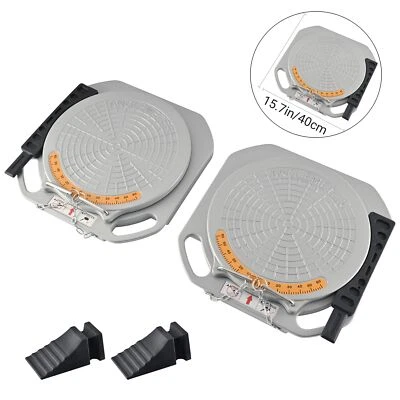 One Pair Magnesium Alloy Turntable Wheel Alignment 50° Rotating Turn Plate - Image 1 of 4