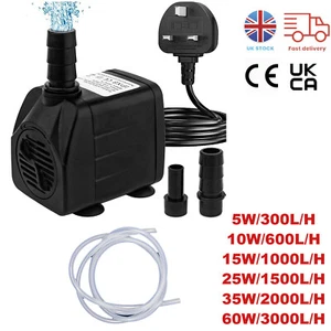 4500 Litres/hr Submersible Water Pump Fish Tank Aquarium Feature Pond Fountain - Picture 1 of 21