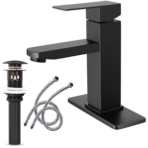 Bathroom Basin Faucet Waterfall Single Handle Vanity Sink Mixer Tap Deck Mounted - Picture 1 of 10