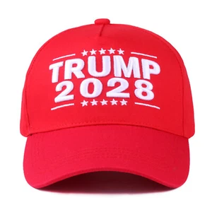 Trump 2028 Embroidered Baseball Cap MAGA Hat Make America Great Again USA Red - Picture 1 of 6