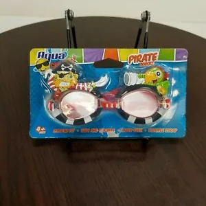 Gafas de natación pirata loro verde edades 4+ correa flexible libre de látex salpicaduras acuáticas - Imagen 1 de 10
