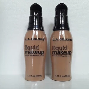 L.A.Colors Liquid Makeup 2 ea. of Tan, LM284, Pump Dispenser - Picture 1 of 4