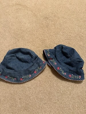 Gymboree Sisters Lot of Denim Bucket Hats, Ages 2-4 and 4-7 - Image 1 of 4