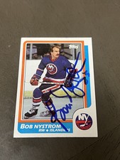 Bob Nystrom Signed Autographed 1986-87 Topps #104 New York Islanders NHL