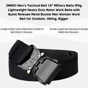 IMKRC Tactical Belt Military Hiking Rigger 1.5" Nylon Web Work Belt QuickRelease - Picture 1 of 11