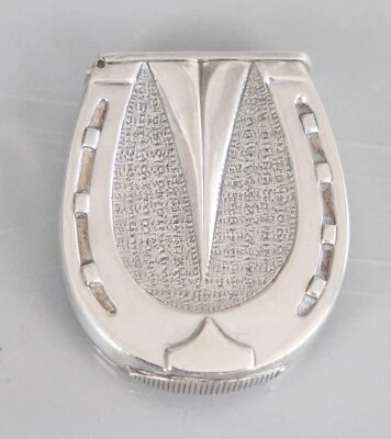 Antiguo estuche Vesta de herradura ecuestre inglesa del siglo XIX caja a juego Foto 1 de 4