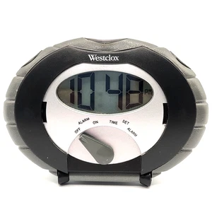 RARE Westclox Digital Travel Alarm Clock w/ Fold-Up Stand, Light/Snooze -Vintage - Picture 1 of 8