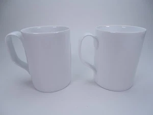 2 Portmeirion Choices Large Mugs White with Blue Bases Smooth Sides - Picture 1 of 14
