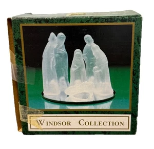 Vintage 1997 Frosted Windsor Collection Glas Krippe Set 7 Stück, Box - Bild 1 von 11