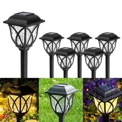 Gartenleuchte Solarlampe Solarleuchte LED Solar Außen Garten Balkon Deko 6er Set - Bild 1 von 4