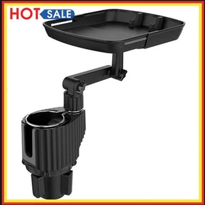 Food Square Swivel Tray - Convenient Vehicle Meals Organizer & Cup Holders - Afbeelding 1 van 7
