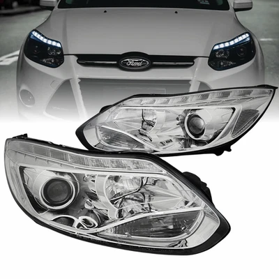 Scheinwerfer Set LED Standlichtleiste Chrom für Ford Focus MK3 2011–2014 - Bild 1 von 4