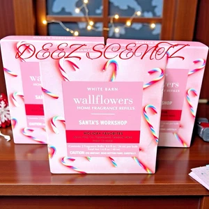 6 NEUE BATH & BODY WORKS WANDBLUMEN-NACHFÜLLPACKUNGEN WEIHNACHTSMANN WERKSTATT WEISSE SCHEUNE WEIHNACHTEN - Bild 1 von 2