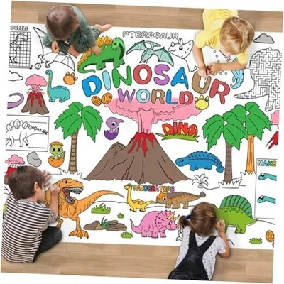 Mantel para colorear dinosaurio para niños y póster para colorear gigante 30x72 pulgadas -  Foto 1 de 4
