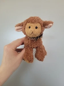 Russ Berrie Lambert Brown Plush Small Sitting Lamb Stuffed Toy with Ribbon Bow - Picture 1 of 6