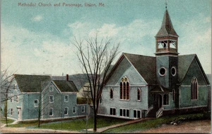 IGLESIA METODISTA y UNIÓN PARROQUIAL, Maine ME postal sin usar - Imagen 1 de 2