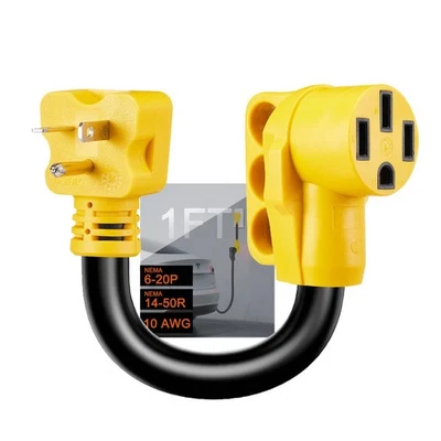 NEMA 6-20P to 14-50R EV Charger Adapter Cord 20 Amp 3 Prong to 4 Prong FAST SHIP - Image 1 of 4