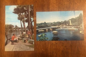 Juego de 2 postales - Barcos con fondo de vidrio Silver Springs de Florida. (WP8) - Imagen 1 de 2