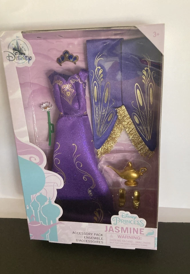 NUEVO EN CAJA Disney Store Jazmín Muñeca Clásica Paquete de Accesorios Vestido Púrpura Lámpara Aladino Foto 1 de 1