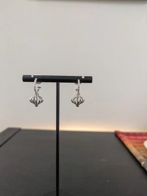 lagos Sterling Silver 925  Half Hoop Dangle Fluted Ball Earring - Image 1 of 3
