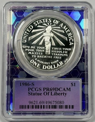 1986-S Statue Of Liberty Commemorative Dollar PR69 DCAM PCGS - Image 1 of 2