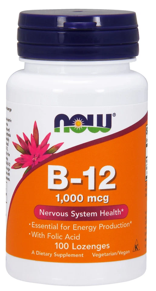 NOW Supplements - B-12 1.000 mcg 100 pastillas Foto 1 de 2