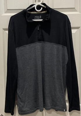 Smartwool Size L Mens Gray Merino Sport 250 1/2 Zip Stand Collar Pulloover - Image 1 of 4