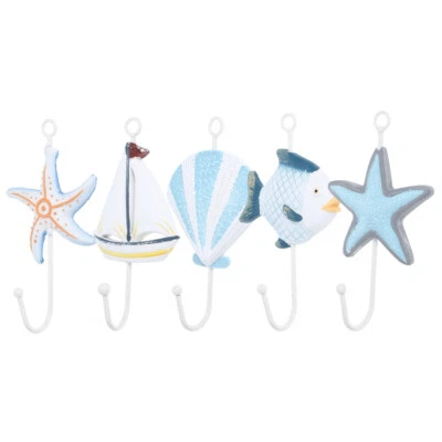  5 Pcs Sea Ocean Hook Nautical Coat Hanger Towel Rack Practical - Image 1 of 4