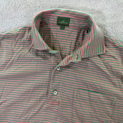 Sid Mashburn Polo Shirt Mens Small Red Green Striped Casual Preppy Old Money EUC - Image 1 of 4