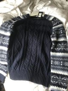 Boys Tommy Hilfiger blue chunky knitted jumper size xs brand new tagged - Picture 1 of 8