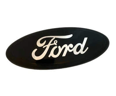 Logo Ford 7" Placa de identificación delantera Puerta trasera Parrilla Insignia Ovalada Camión Emblema Negro Foto 1 de 4