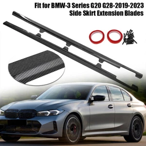 Carbon Style Side Skirt Rocker Panel Extension Lip for BMW G20 G28 M340i 2019-up - Picture 1 of 17