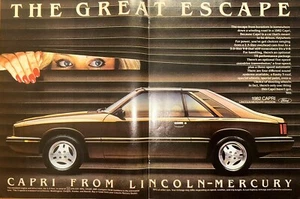 VINTAGE 1981 Capri Car From Lincoln Mercury Print Ad 2 Page Centerfold - Picture 1 of 1