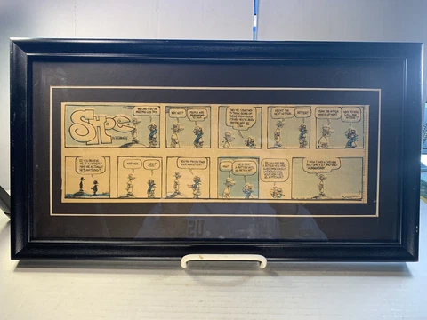 Vintage Gallery Framed SHOE 1968 Baseball Comic Strip Advertising Sports Cartoon Cover