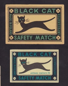 Ancienne étiquette allumettes Pologne  BN48397 Chat Noir  - Picture 1 of 1