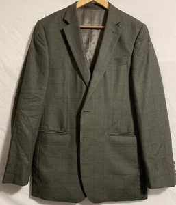 Jaeger dark green mix check 100% wool blazer size 40R - Picture 1 of 16