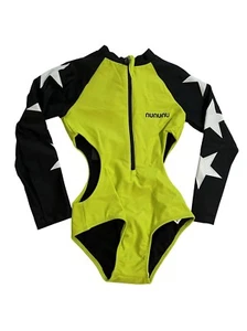 Nununu Triple Star Cut Out Swimsuit in Hot Lime - Picture 1 of 2