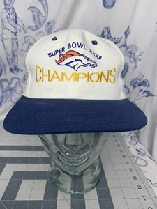 Denver Broncos Super Bowl 32 Champions XXXII Vintage Adjustable Hat White (F1) - Picture 1 of 9