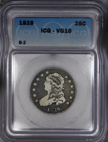 1828 Capped Bust Quarter B-2 ICG VG10 - Rarity 5 - Sweet original coin! Cover