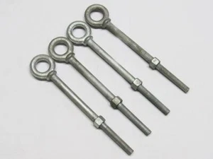 X4 1/4"X 2"Galvanised Longshank Eyebolts With Nut - 6MM x 50MM Shoulder  - Picture 1 of 2
