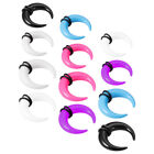  12 Pcs Acrylic Auricle Ear Expander Nose Ring Set Women's Man Gauges