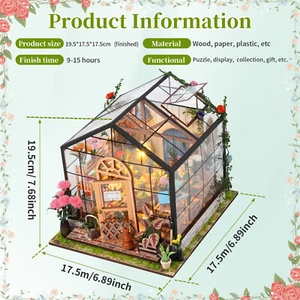 DIY Miniature Dollhouse Kit 1:24 Scale 3D Miniature Flower House Kit with SLS - Picture 1 of 11