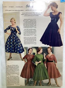1955 MCM Swing Dresses Color Examples Mink Cashmere Coats Catalog Page - Picture 1 of 3