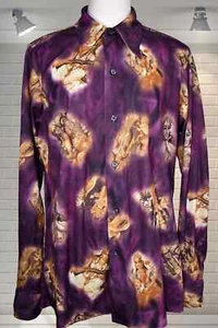 SCARCE Vintage 1990s Deity Print Shirt - LA ROCKA! Johnsons - MED Lloyd Johnson - Picture 1 of 4